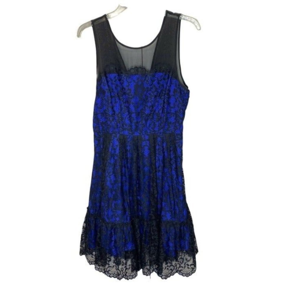 NWT Anthropologie Moulinette Soeurs Size 8 Blue Black Lace Party Dress $178 - Picture 11 of 12
